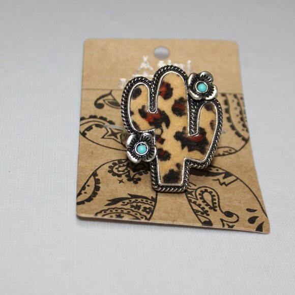 Tipi Scarf Slide Cactus w/Leopard Print and Flowers - Picture 2 of 7